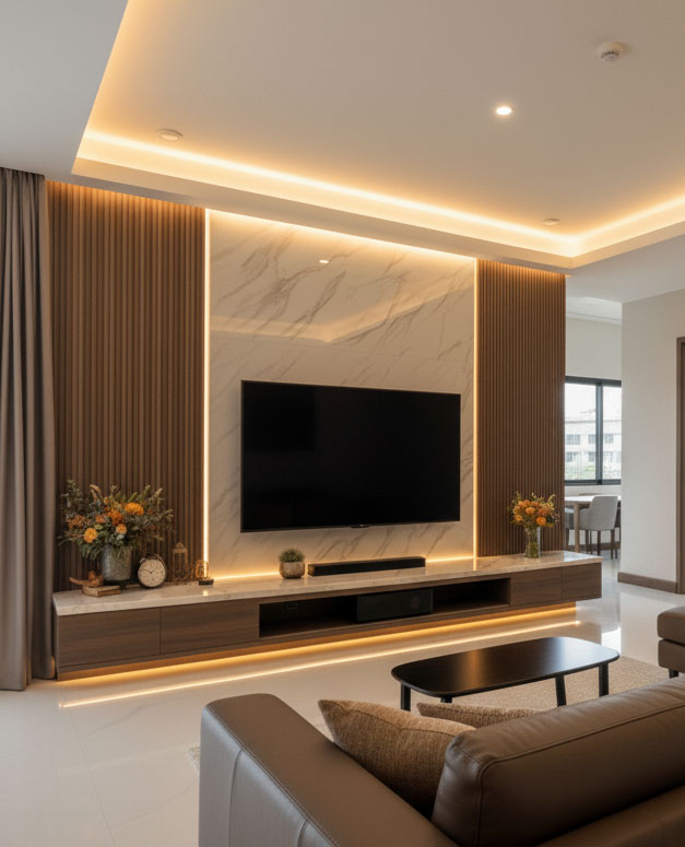 Custom media wall West Palm Peach FL