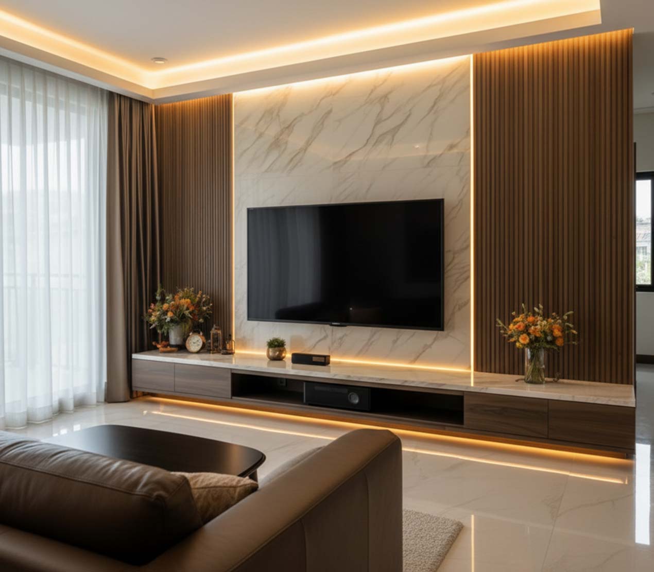 Custom media wall West Palm Beach Florida